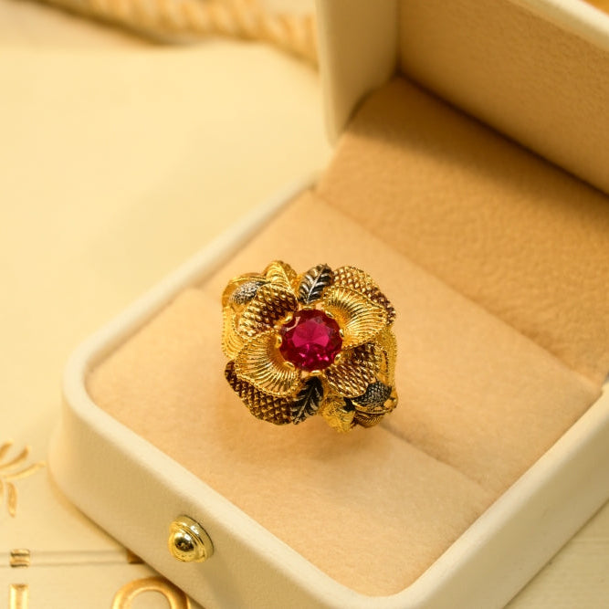 Luxury Unique Design Gold Plated Ring For Girls/women