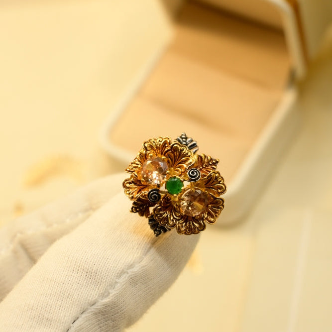 Glamorous Unique Design Gold Plated Ring For Girls/women