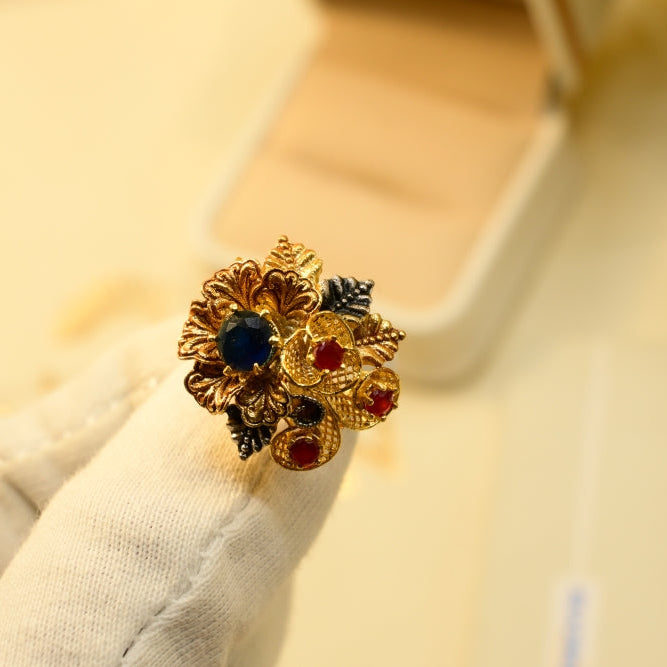 Sparkling Unique Design Gold Plated Ring For Girls/women