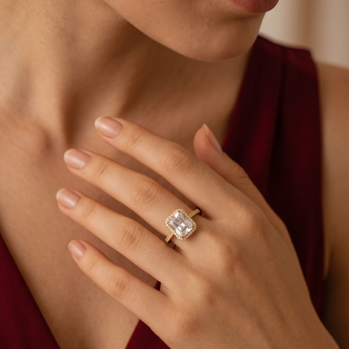 Fancy Design Gold Plated Crystal Stones Ring For Girls/women