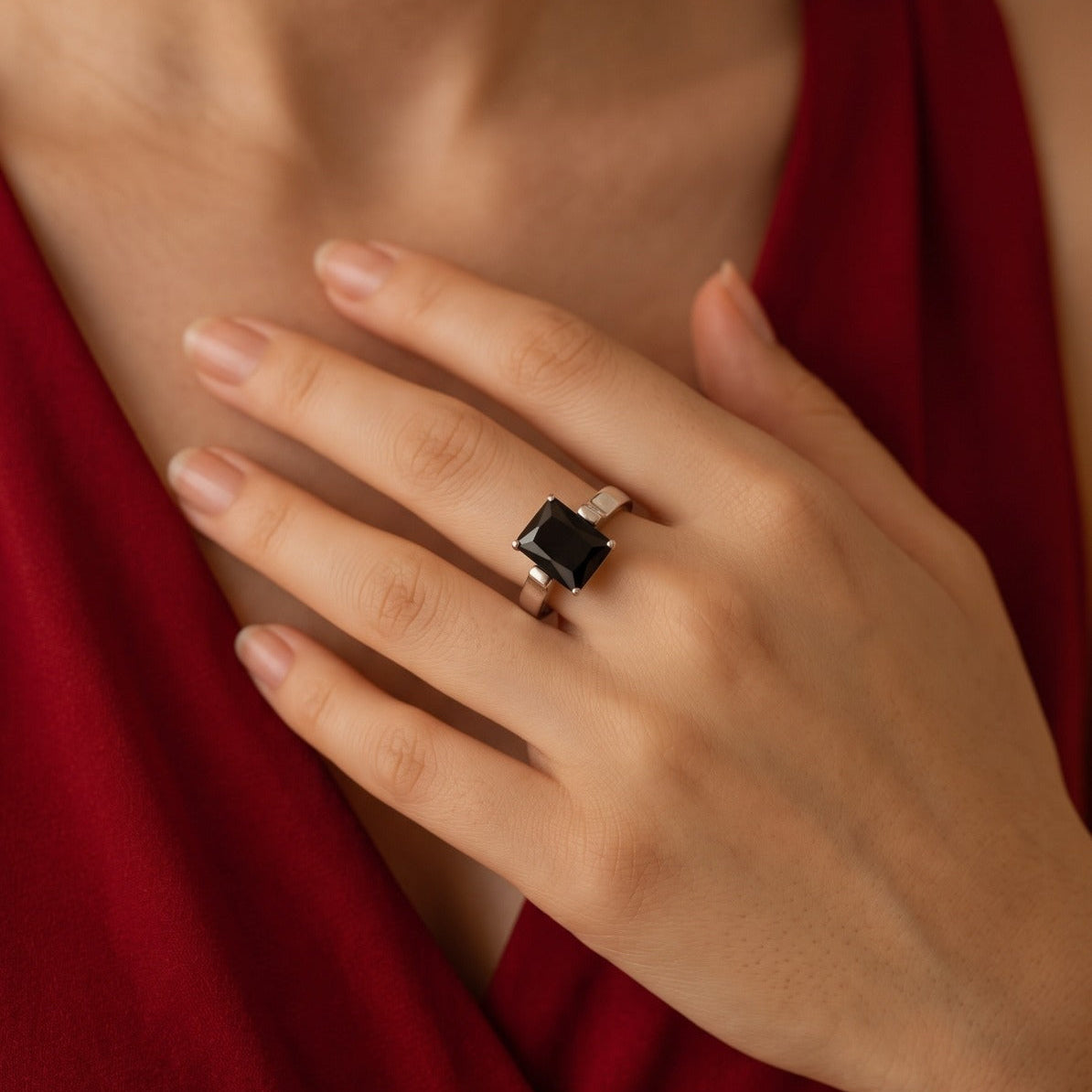 Luminous Design Silver Plated Crystal Stone Ring For Girls/women