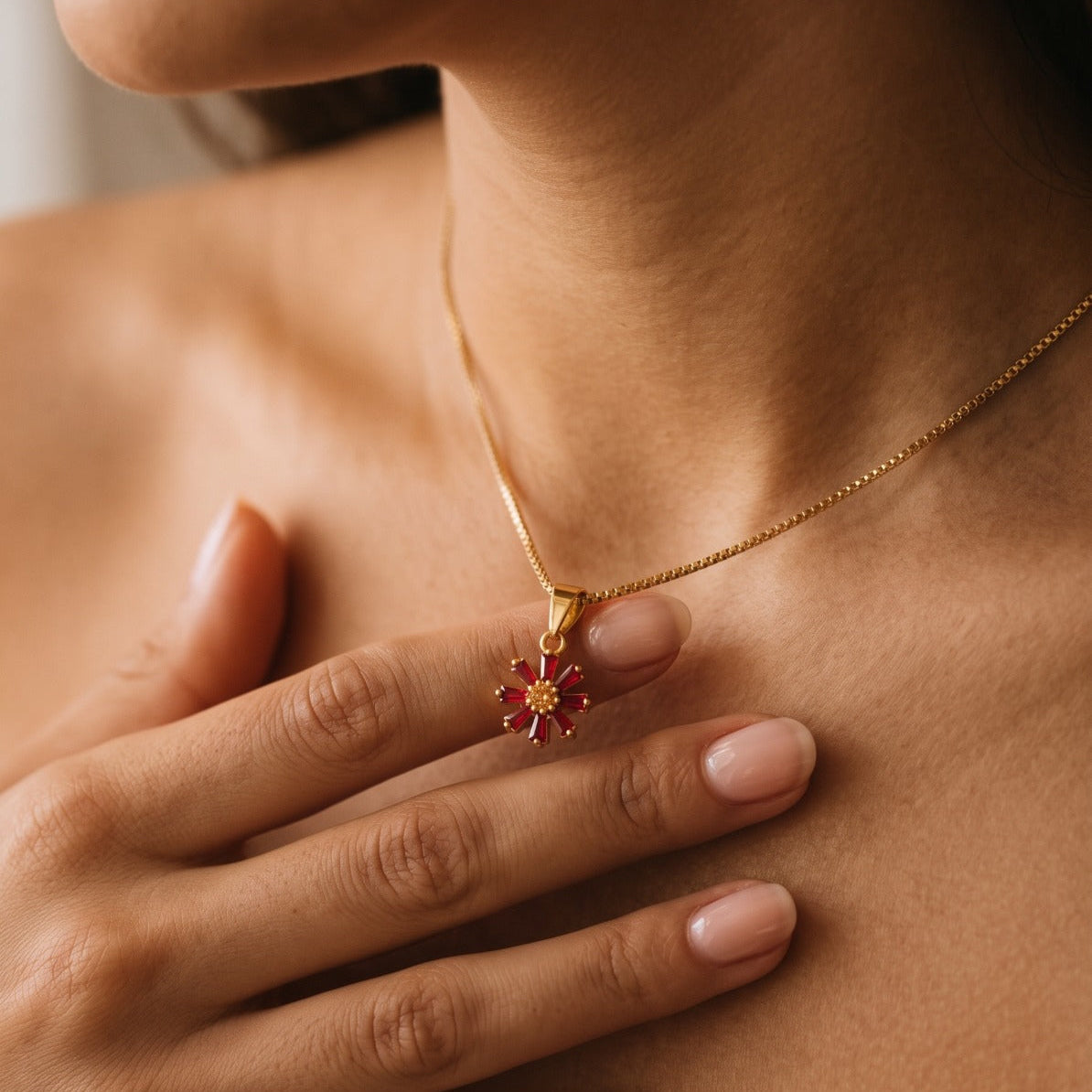 Luxury Design Gold Plated Crystal Stones Necklace For Girls/women