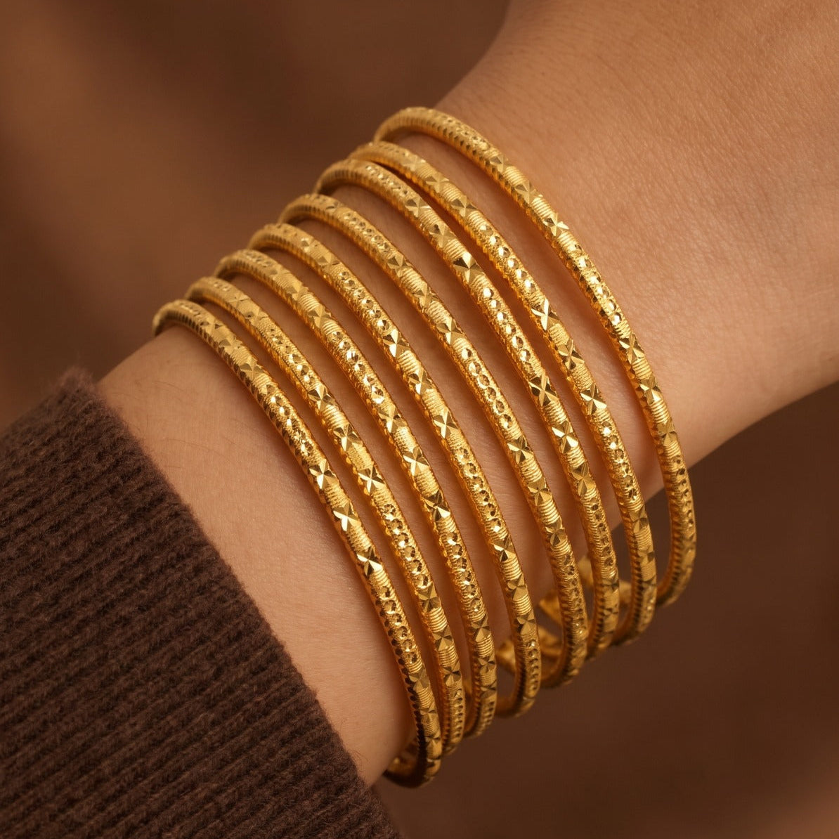 Elegant Unique Design Gold Plated Bangle Set for Girls/Women