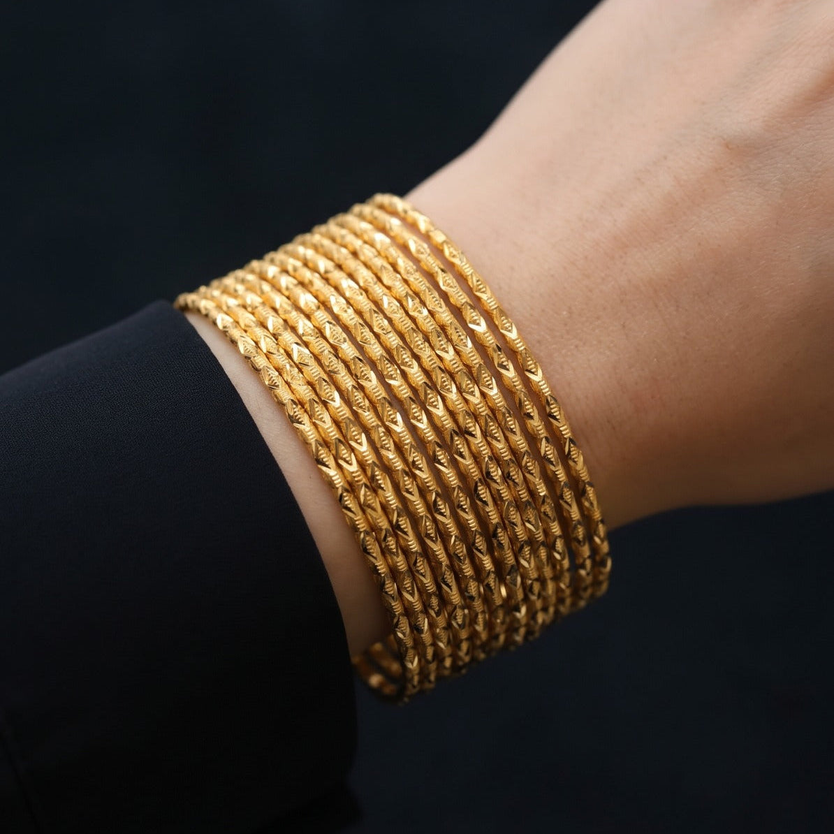 Fancy Unique Design Gold Plated Bangle Set for Girls/Women