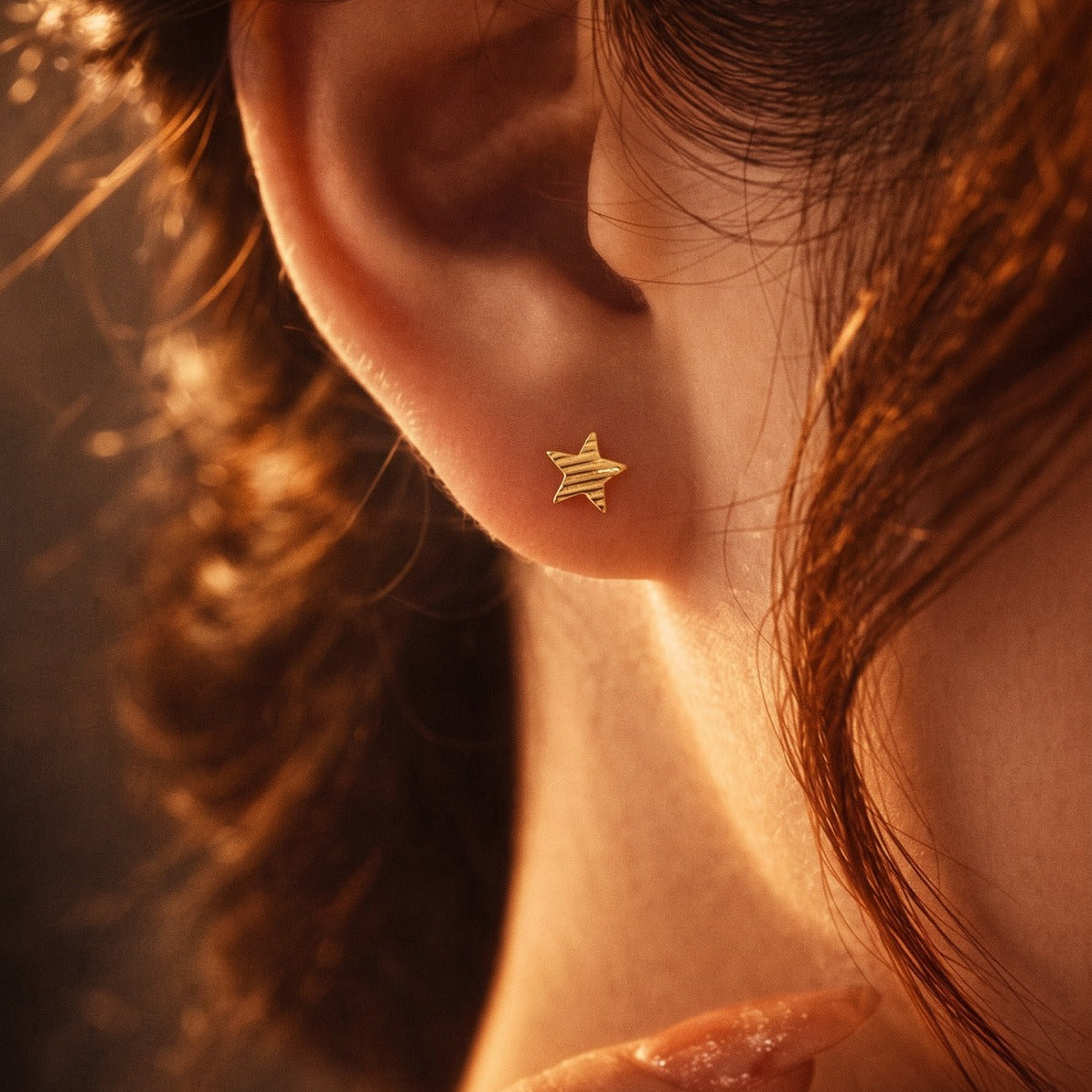Fancy Star Design Gold Plated Earring For Girls/women