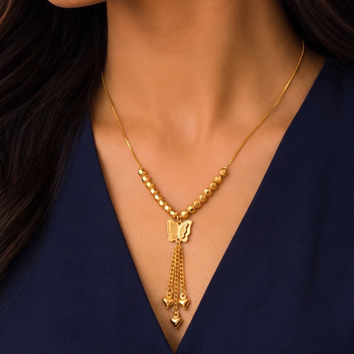 Dazzling Unique Design Gold Plated Necklace For Girls/women
