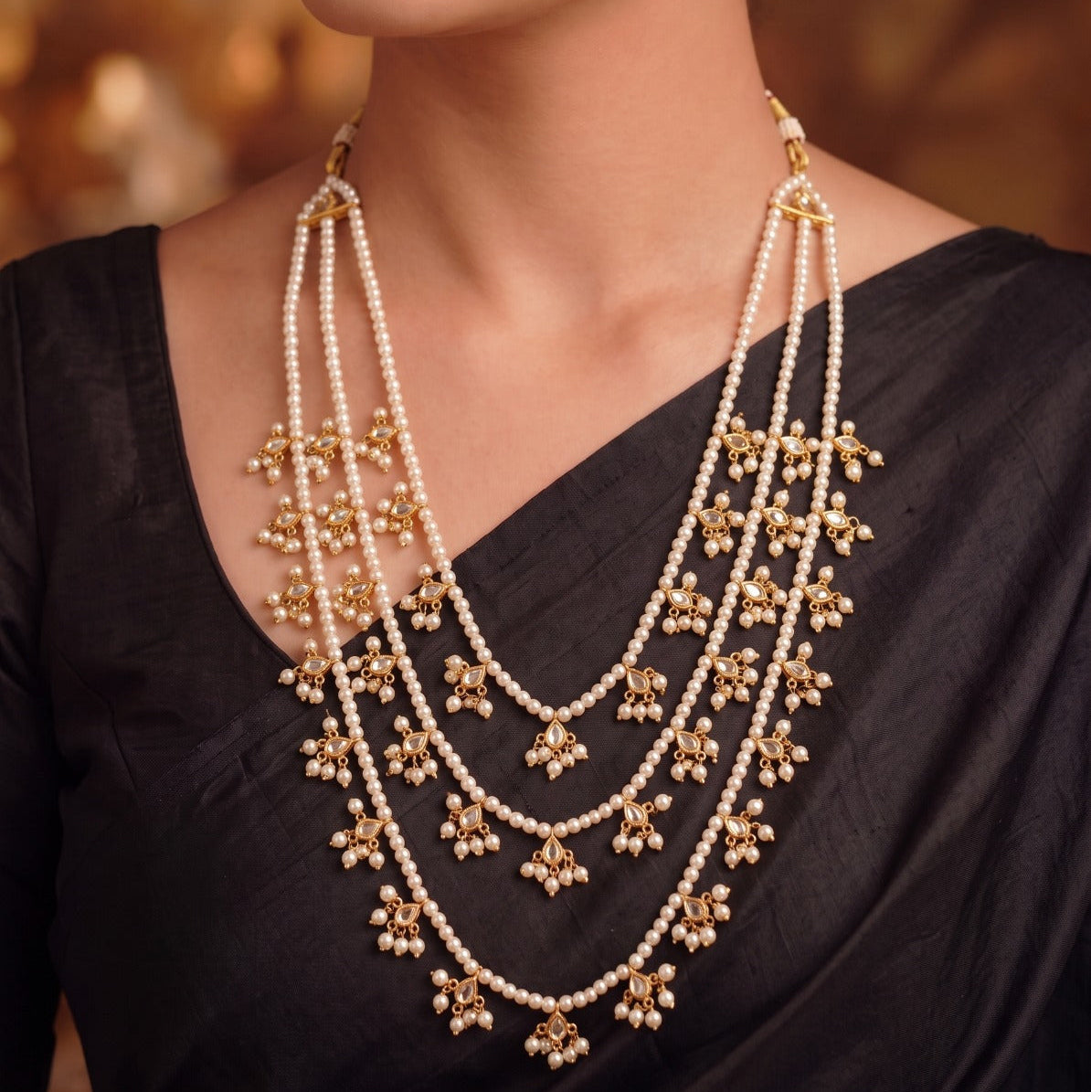 Luminous Design Gold Plated Crystal Stones Necklace For Girls/women