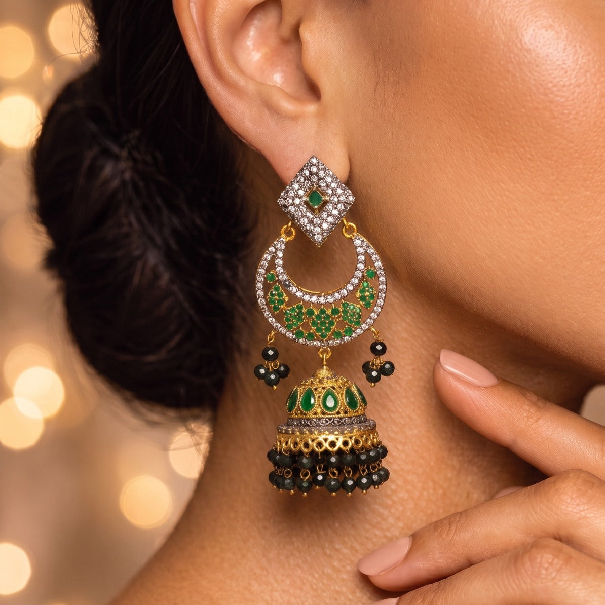 Elegant Design Gold Plated Crystal Stones Earring For Girls/women