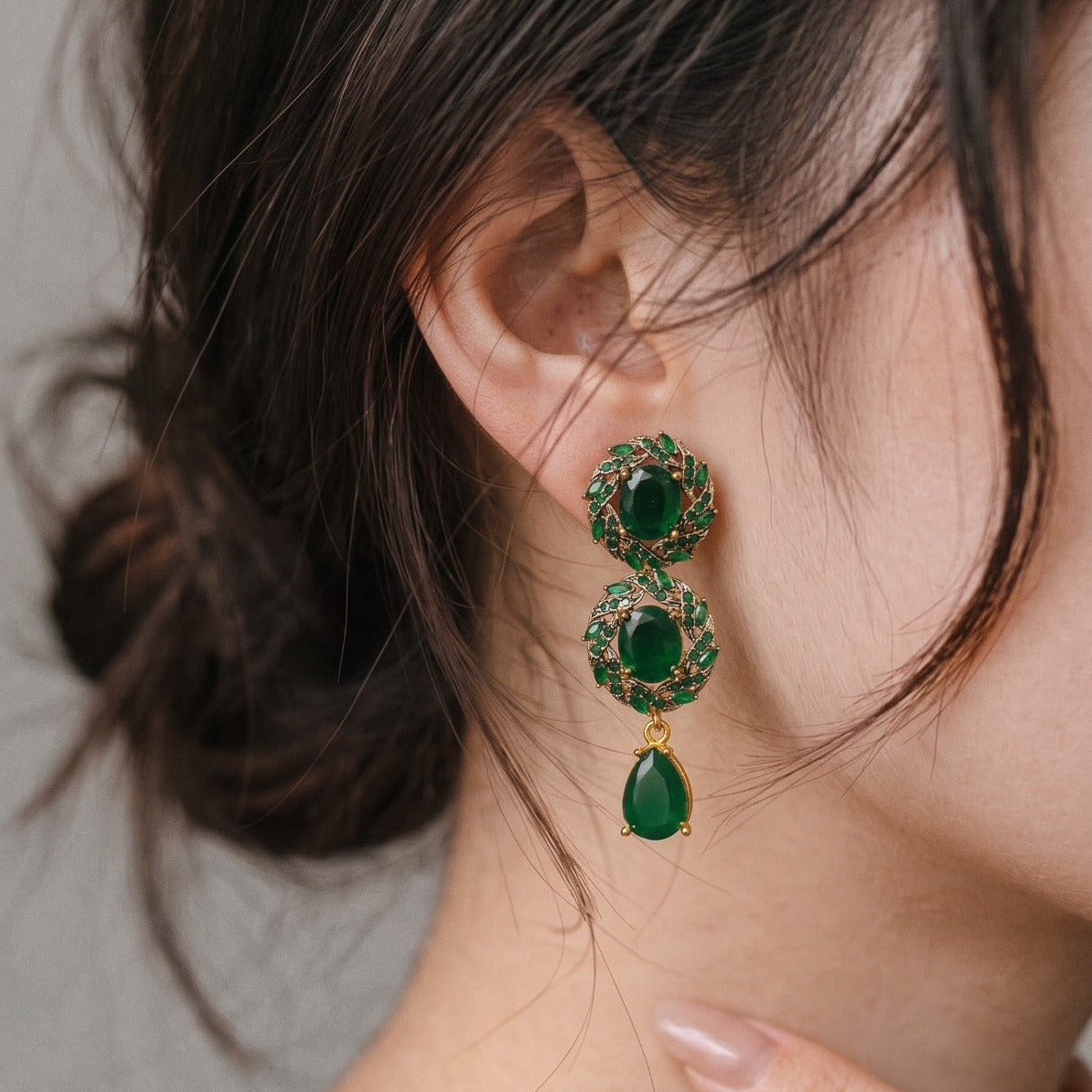 Luxury Design Gold Plated Crystal Stones Earring For Girls/women