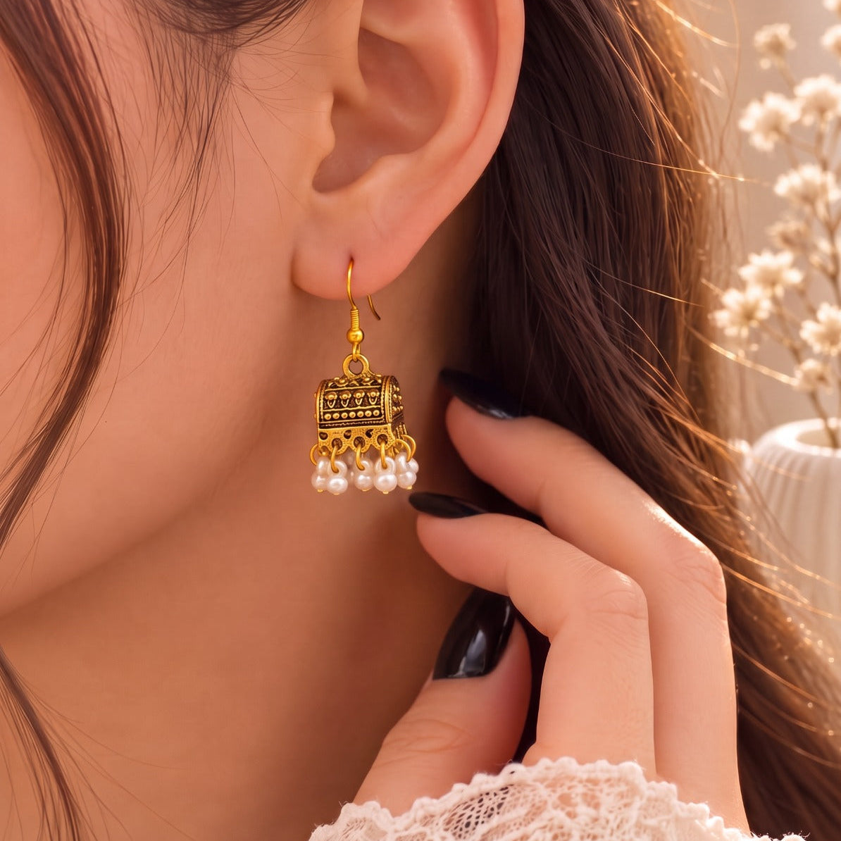 Stylish Design Gold Plated Crystal Stones Earring For Girls/women