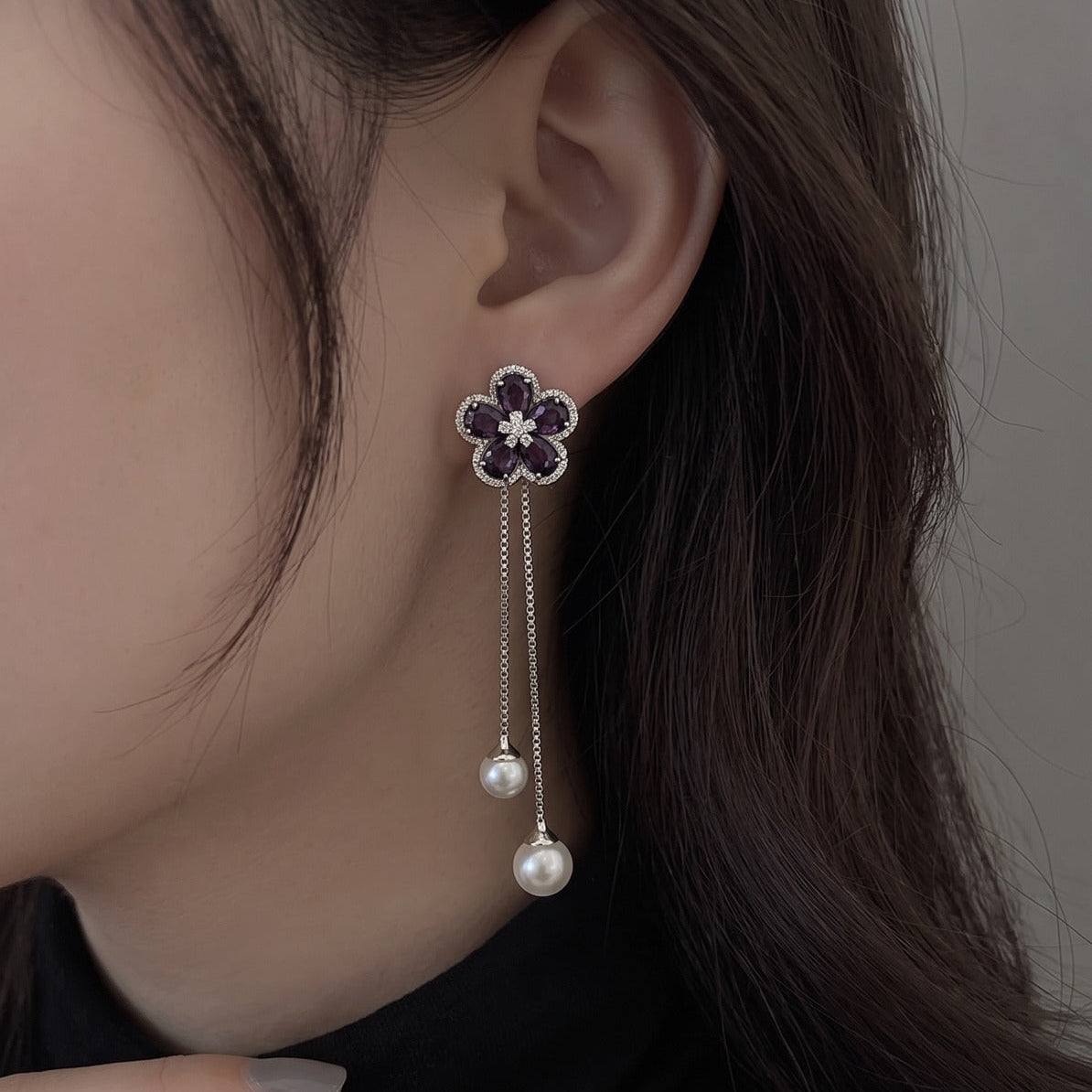 Luminous Design Silver Plated Crystal Stones Earring For Girls/women