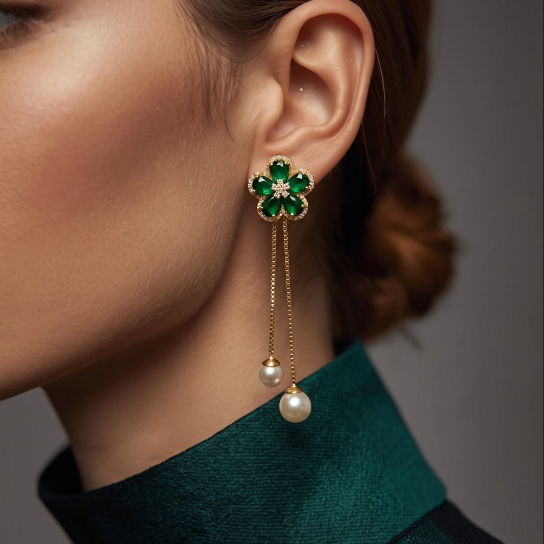 Sparkling Design Gold Plated Crystal Stones Earring For Girls/women