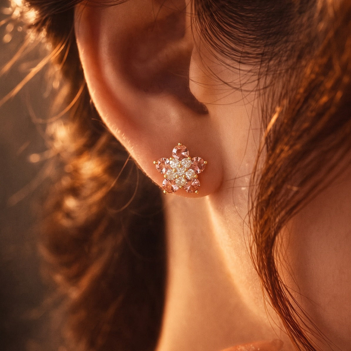 Glamorous Design Gold Plated Crystal Stones Earrings For Girls/women