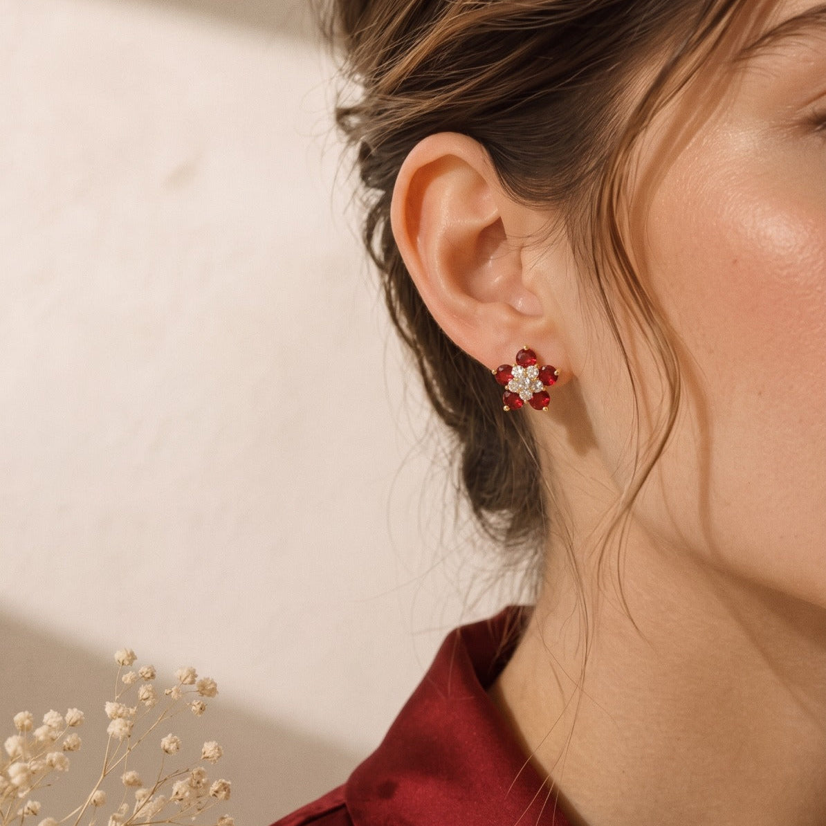 Glamorous Design Gold Plated Crystal Stones Earrings For Girls/women