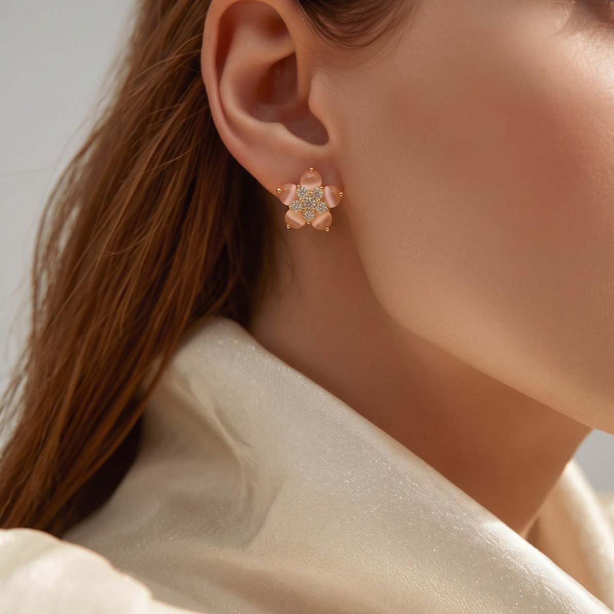 Glamorous Design Gold Plated Crystal Stones Earrings For Girls/women