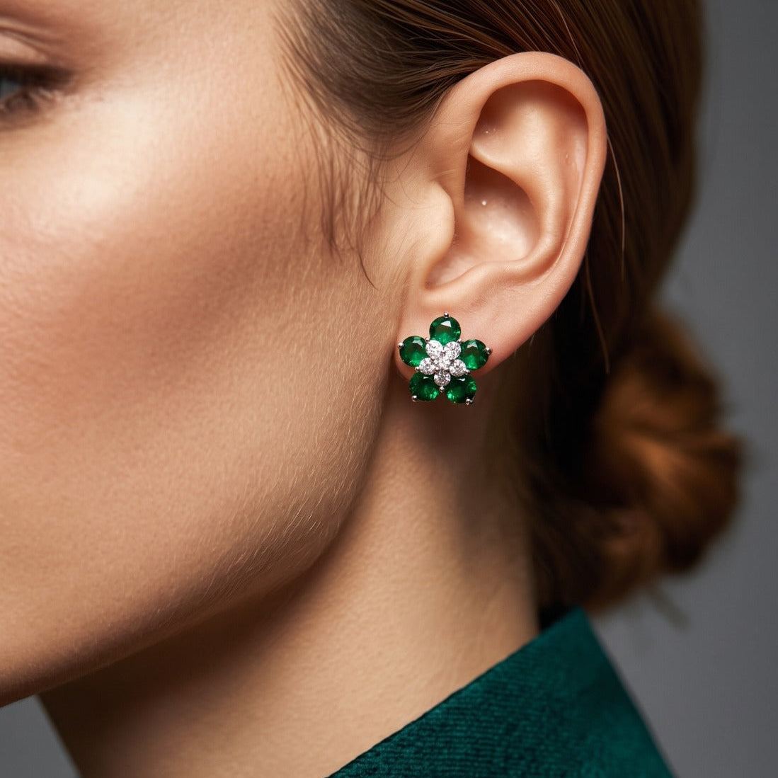 Charming Design Silver Plated Crystal Stones Earrings For Girls/women