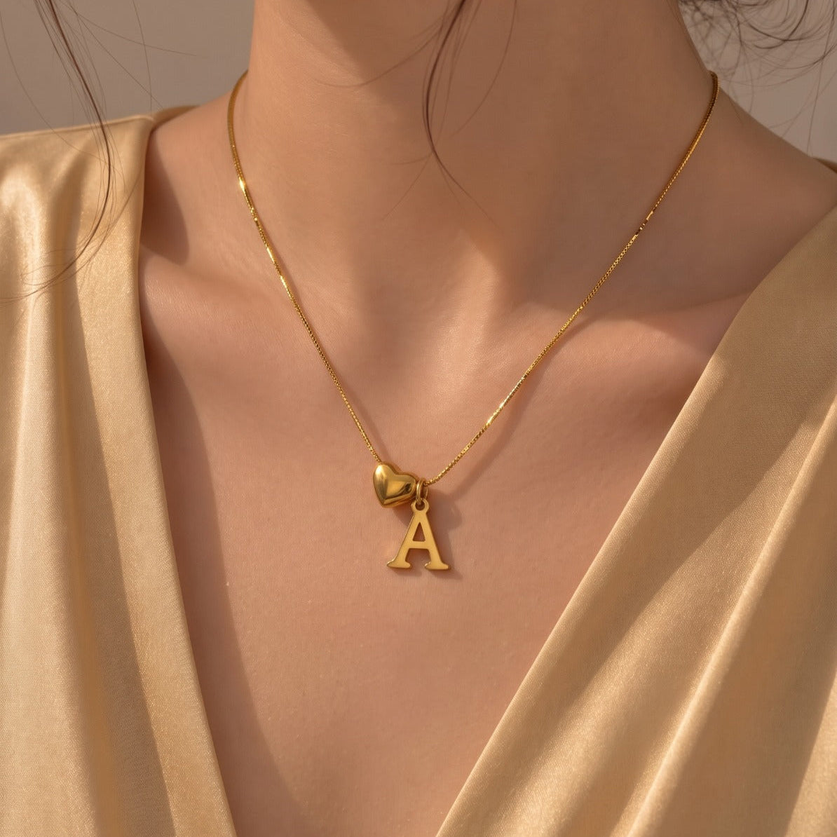 Sparkling Design Gold Plated Alphabet Necklace For Girls/women