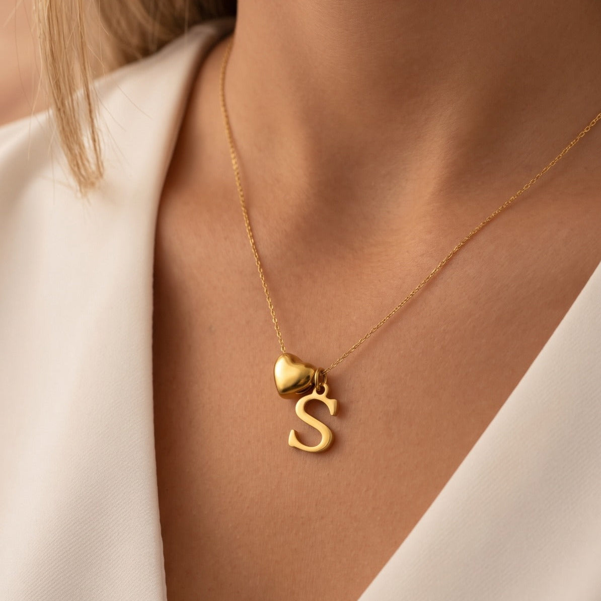 Sparkling Design Gold Plated Alphabet Necklace For Girls/women