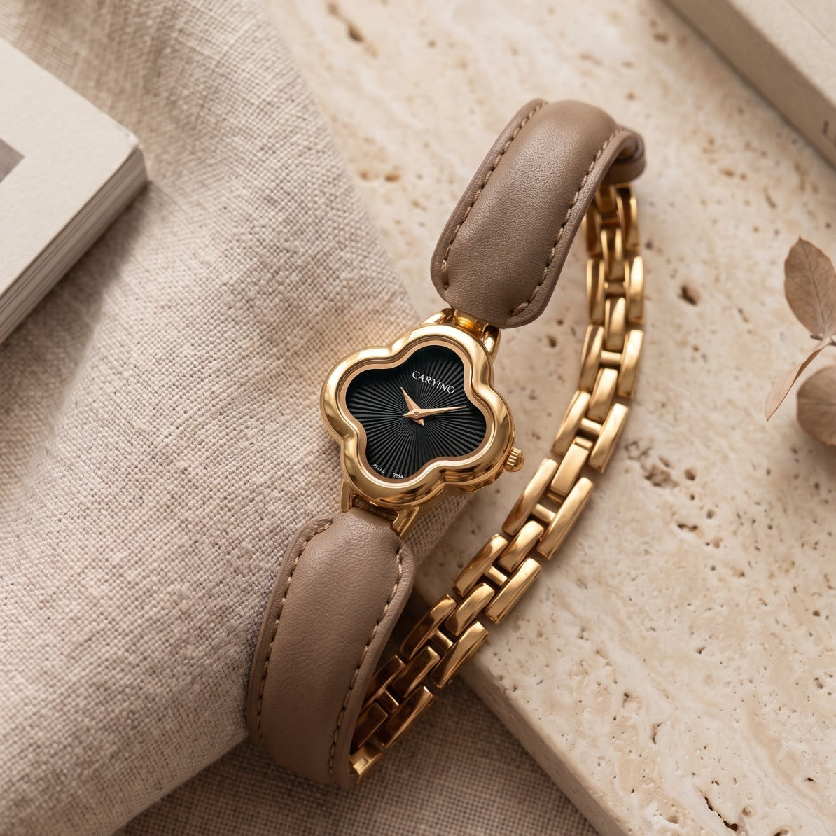 Dazzling Watch Design Gold Plated Crystal Stones Bracelet for Girls/Women