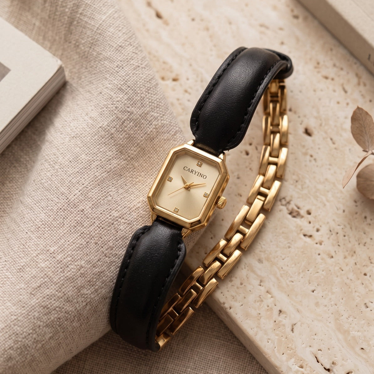 Beautiful Watch Design Gold Plated Crystal Stones Bracelet for Girls/Women