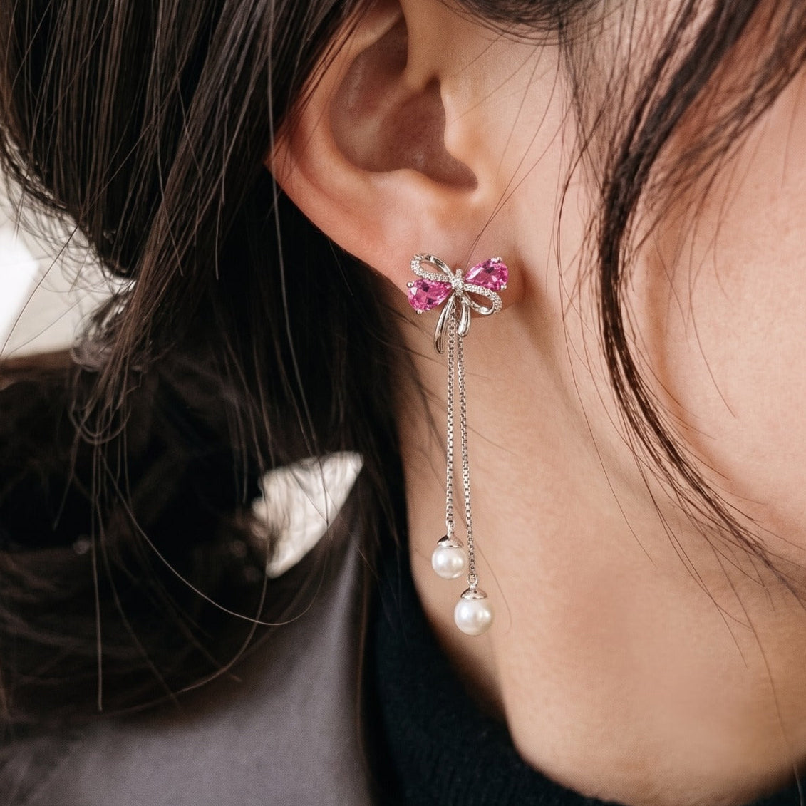Sparkling Design Silver Plated Crystal Stones Earring For Girls/women