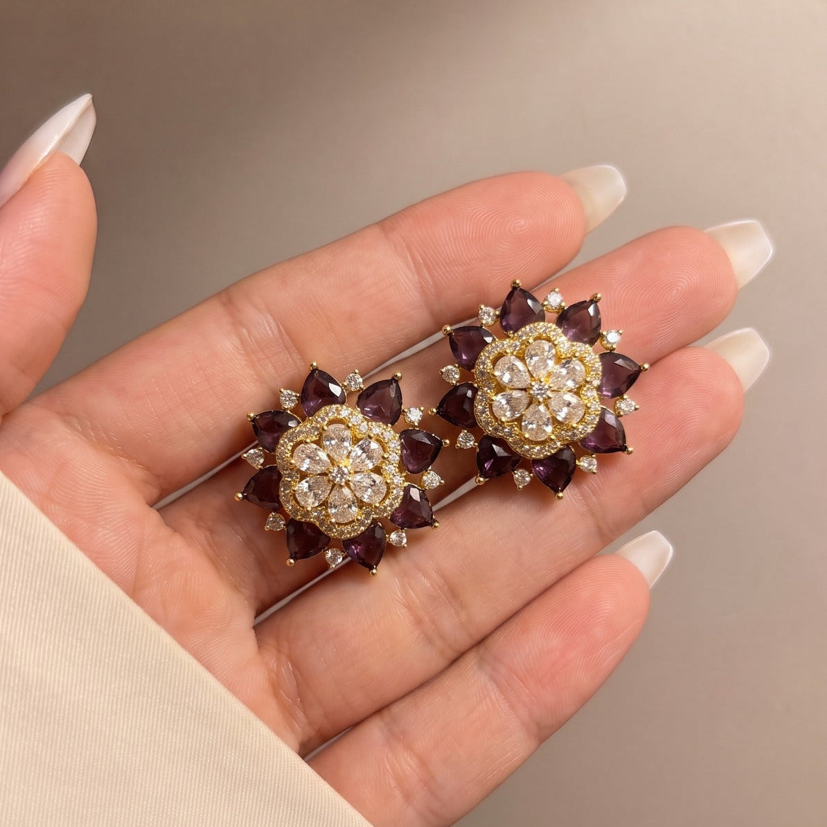 Luminous Design Gold Plated Crystal Stones Earring For Girls/women