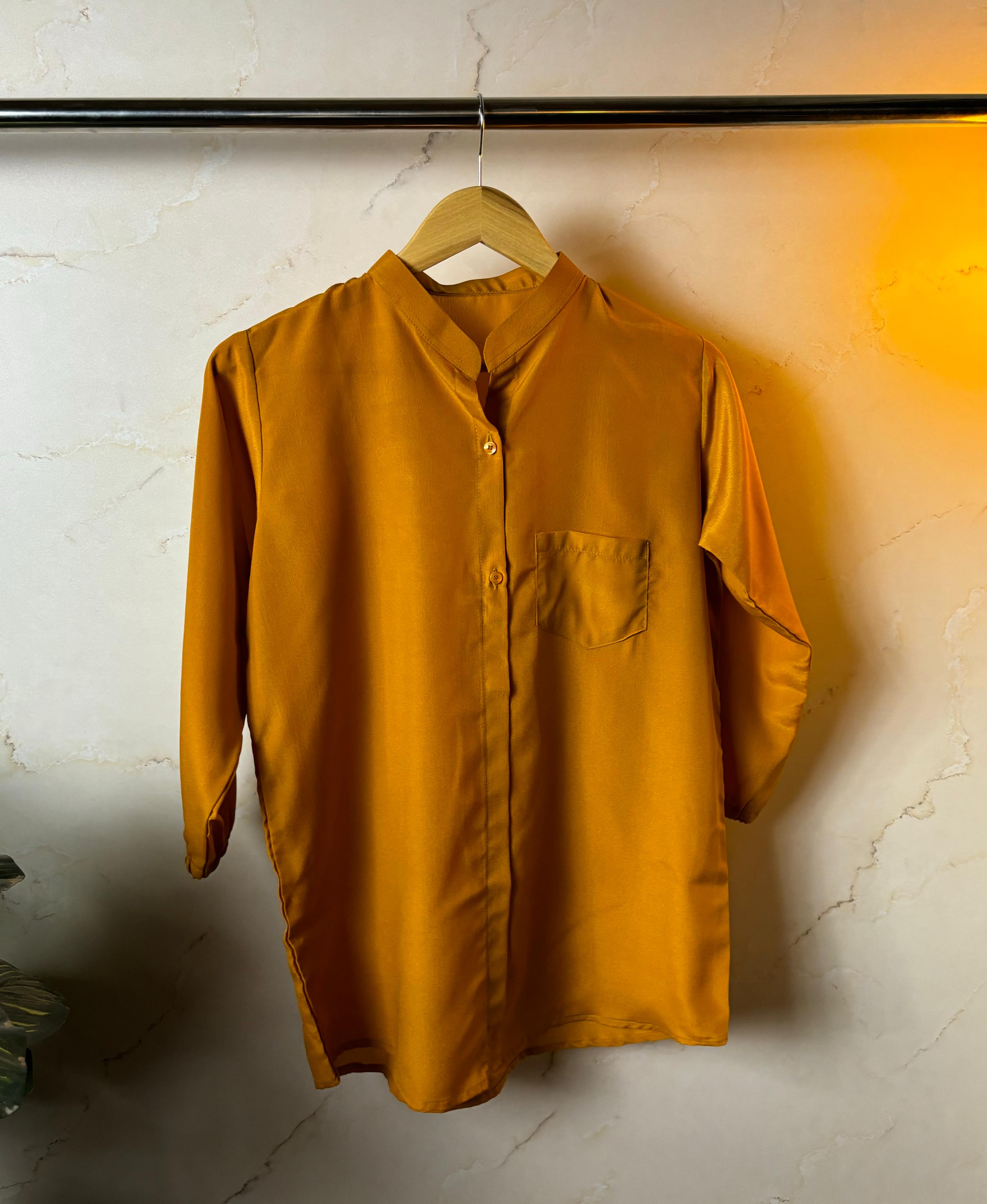 Luminous Mustard Button Down Shirt