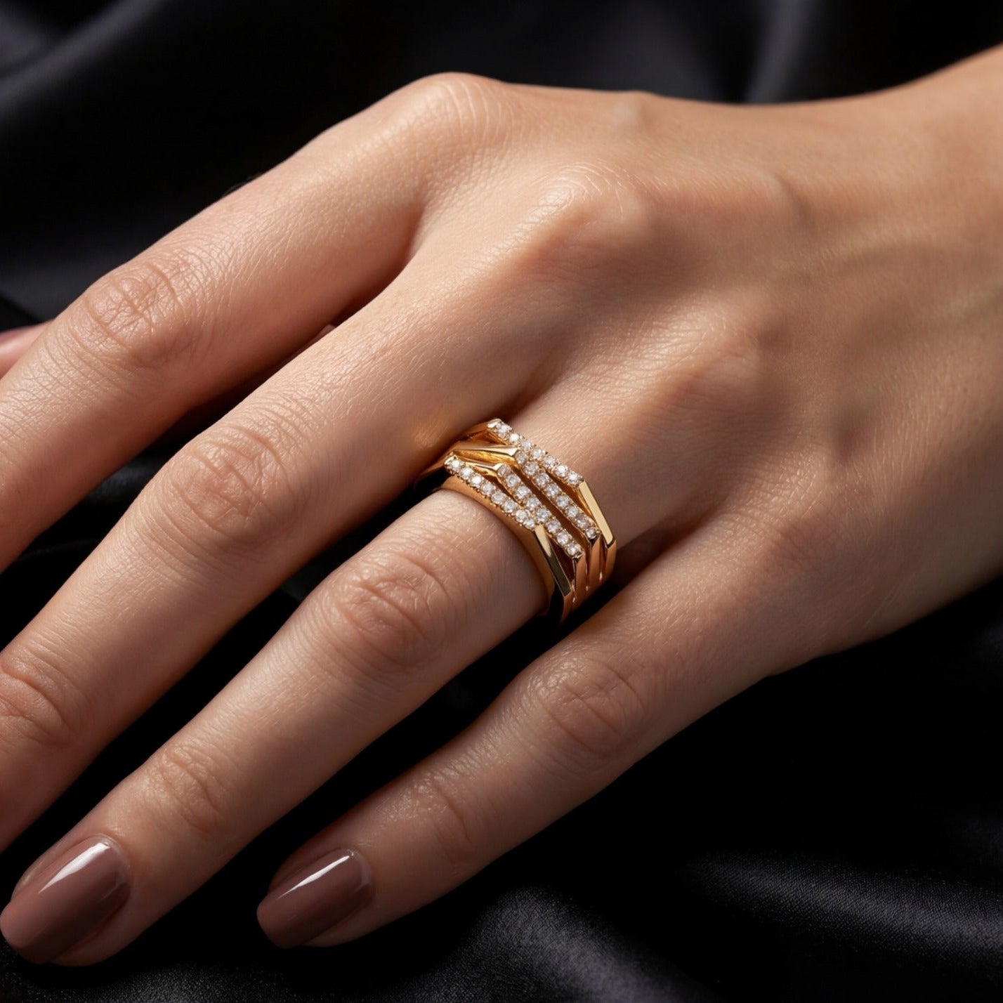 Charming Design Gold Plated Crystal Stones Ring For Girls/Women