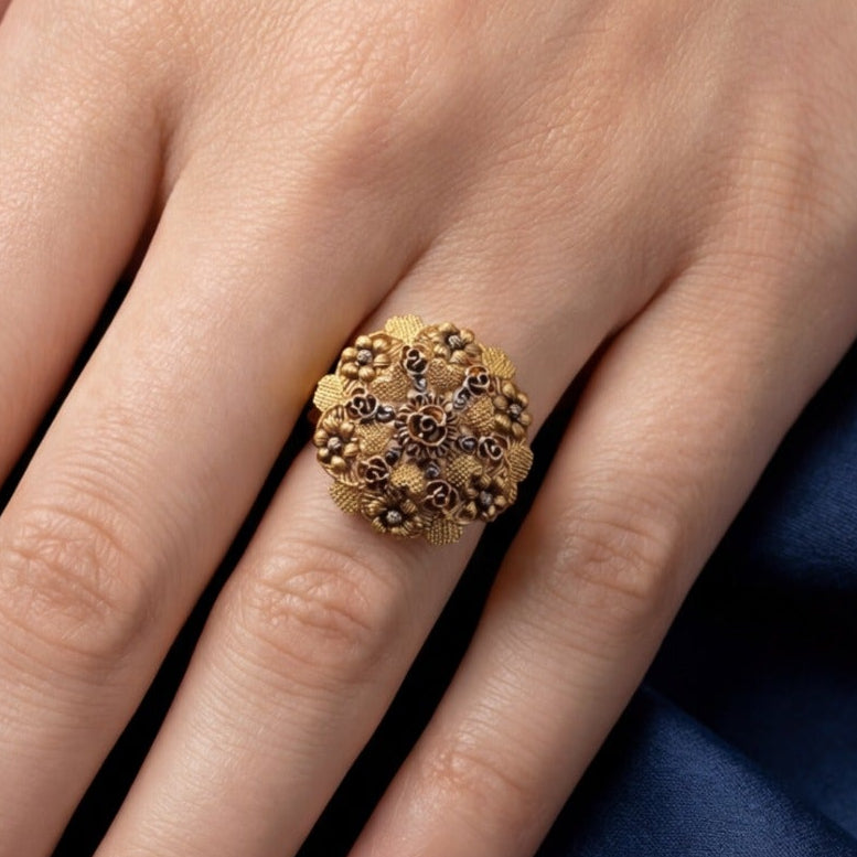 Luxury Unique Design 24K RP Gold Plated 4.5 Gram Ring For Girls/Women