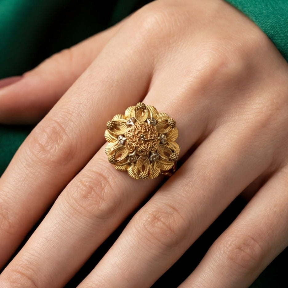Gorgeous Unique Design 24K RP Gold Plated 4.5 Gram Ring For Girls/Women
