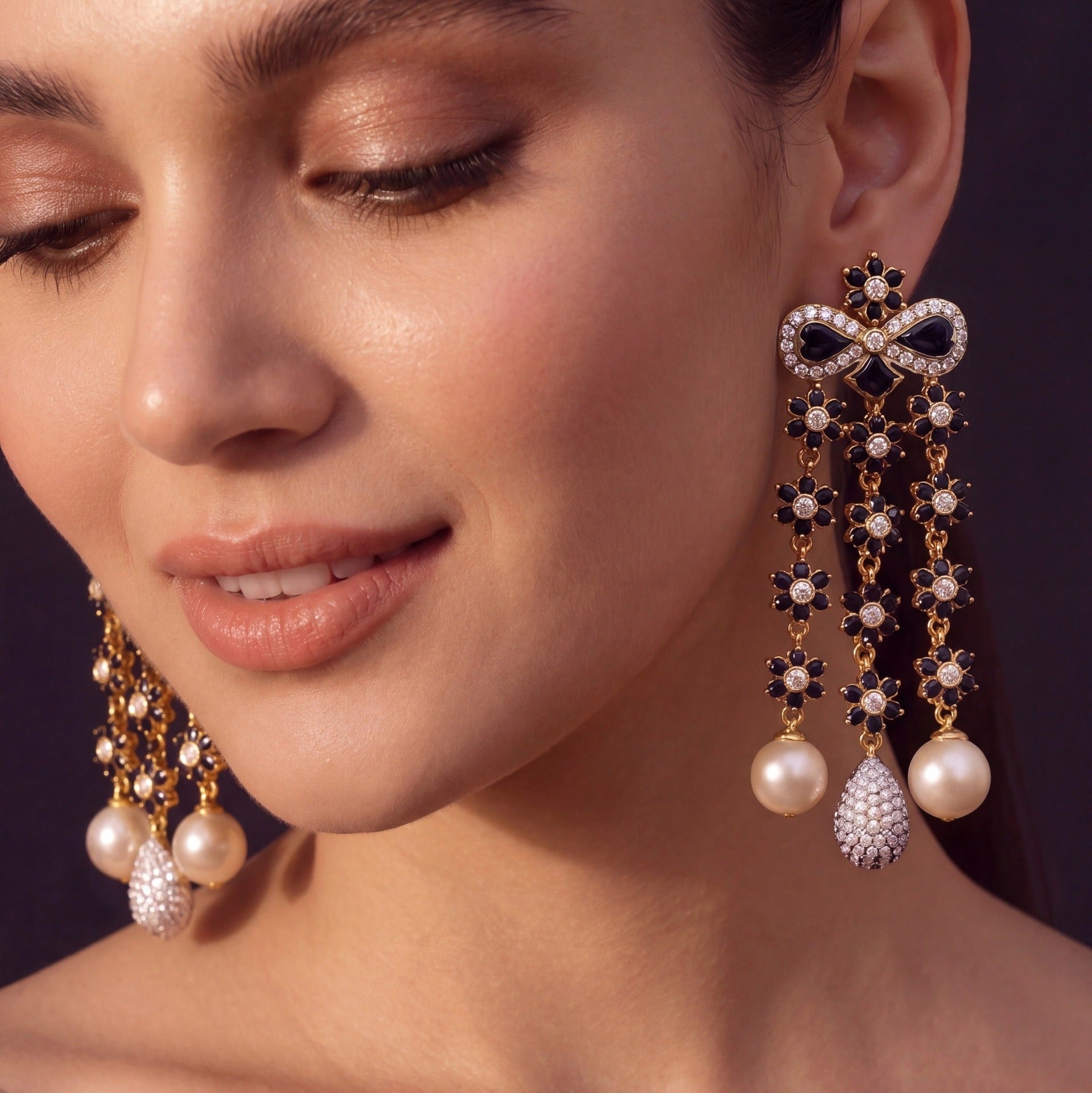 Dazzling Design Gold Plated Crystal Stones Earrings For Girls/women