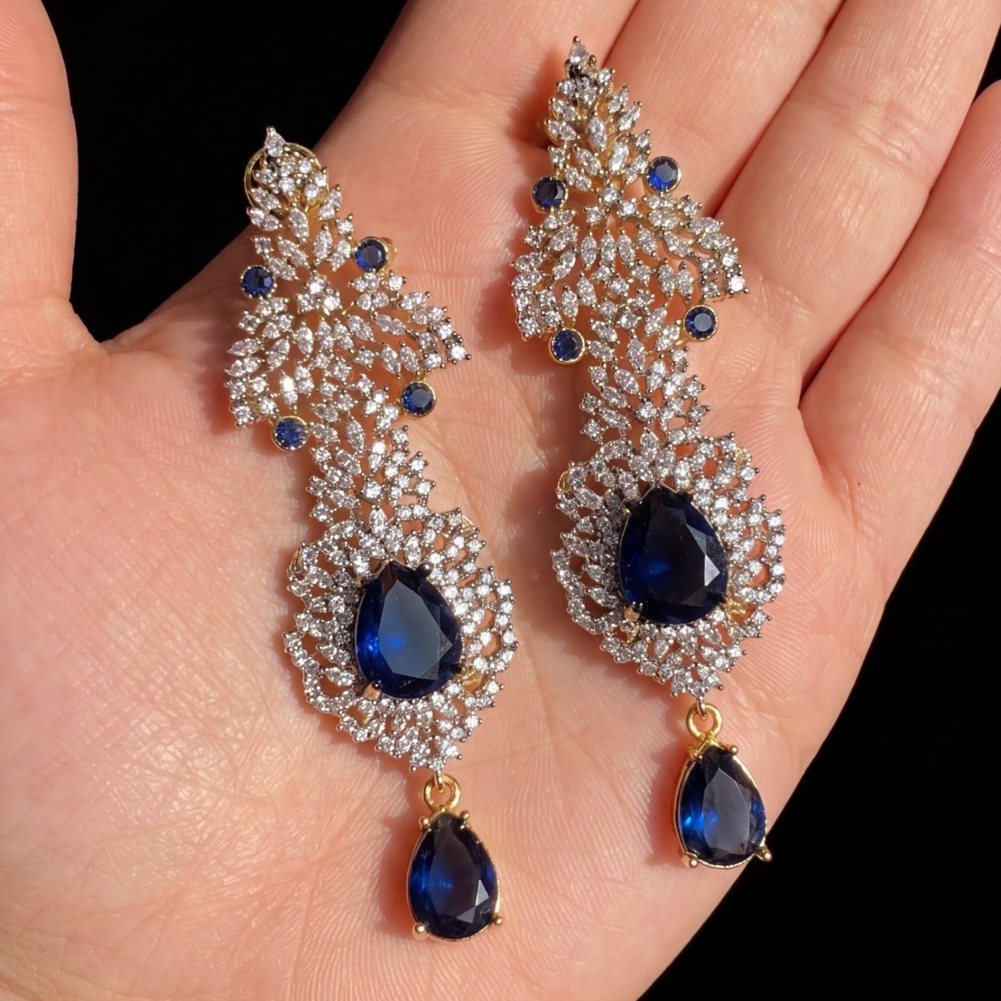 Luminous Design Real Stones Gold Plated Earrings for Girls/Women