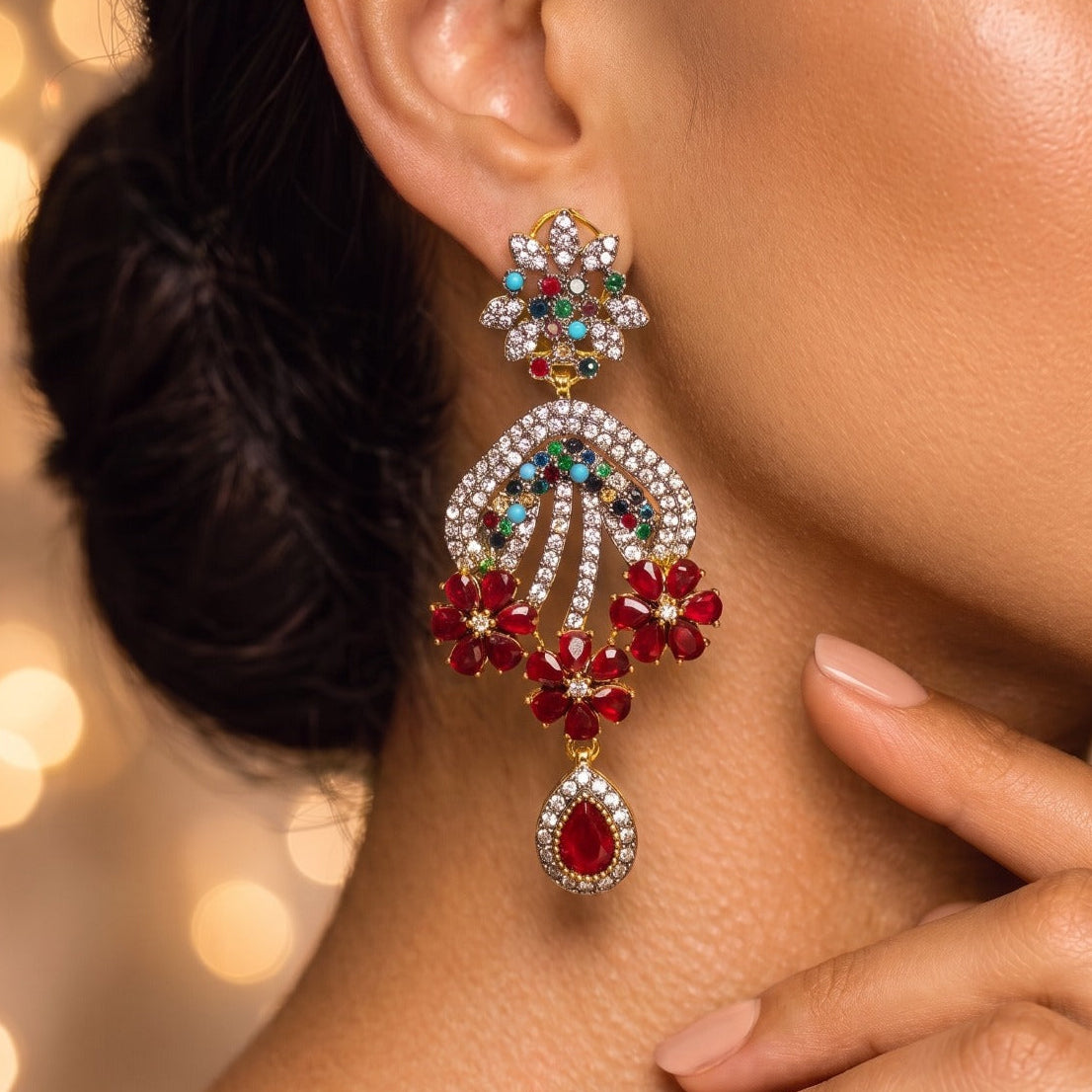 Charming Design Gold Plated Crystal Stones Earrings For Girls/women