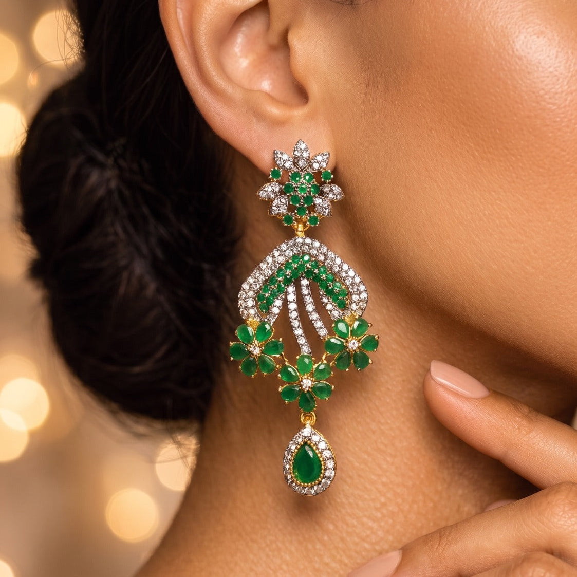 Charming Design Gold Plated Crystal Stones Earrings For Girls/women