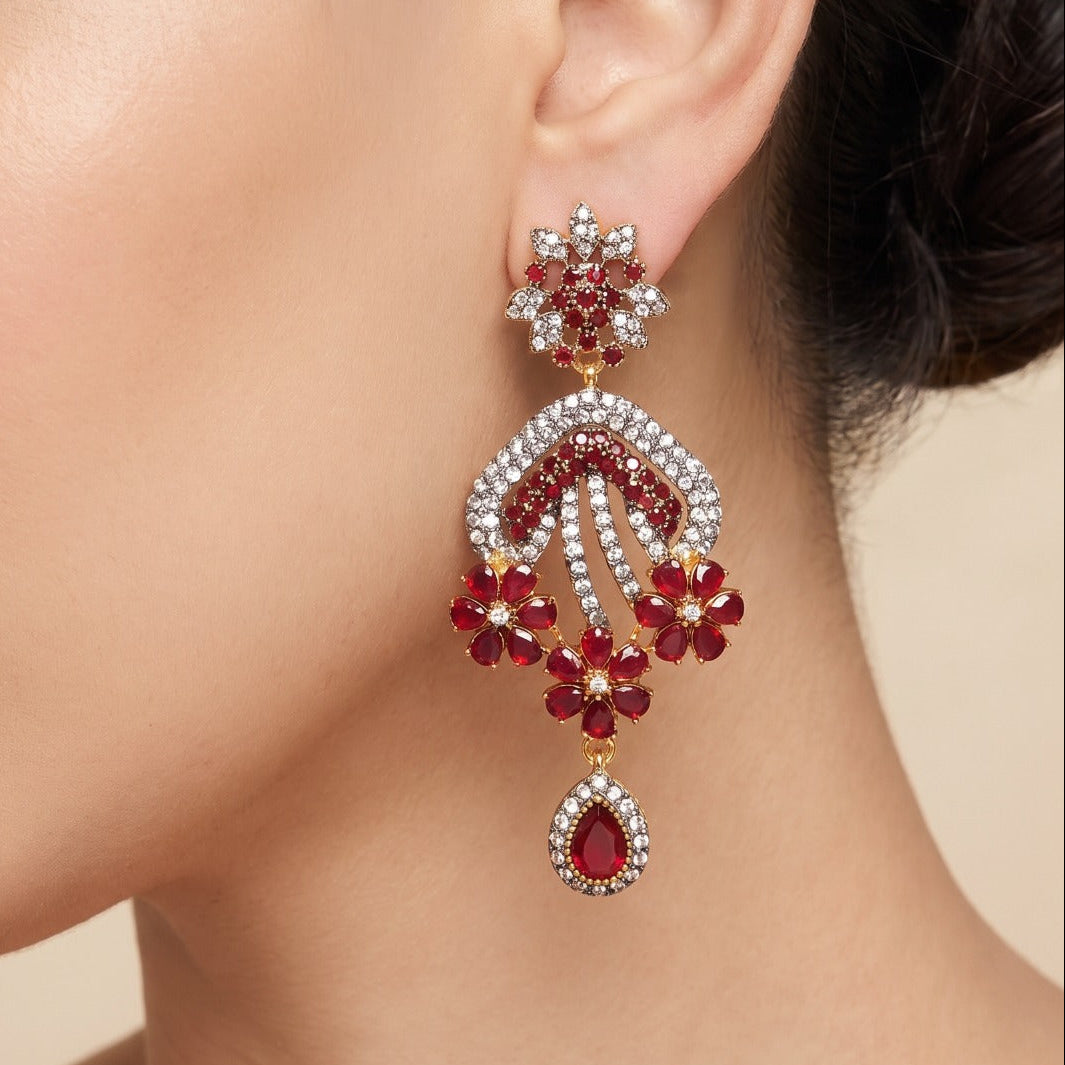 Charming Design Gold Plated Crystal Stones Earrings For Girls/women