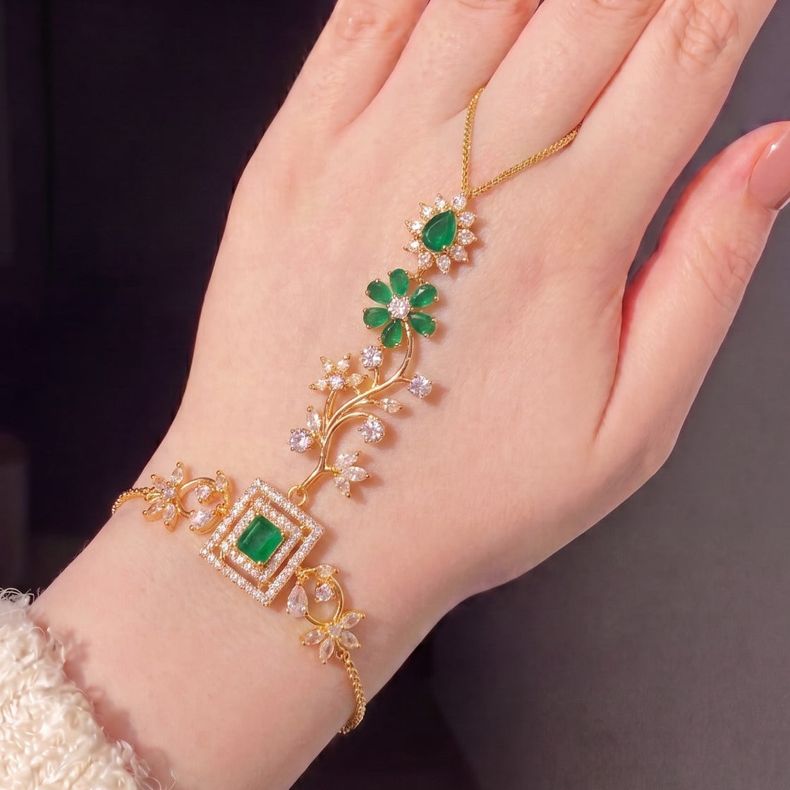 Luxury Design Gold Plated Crystal Stones Bracelet for Girls/Women