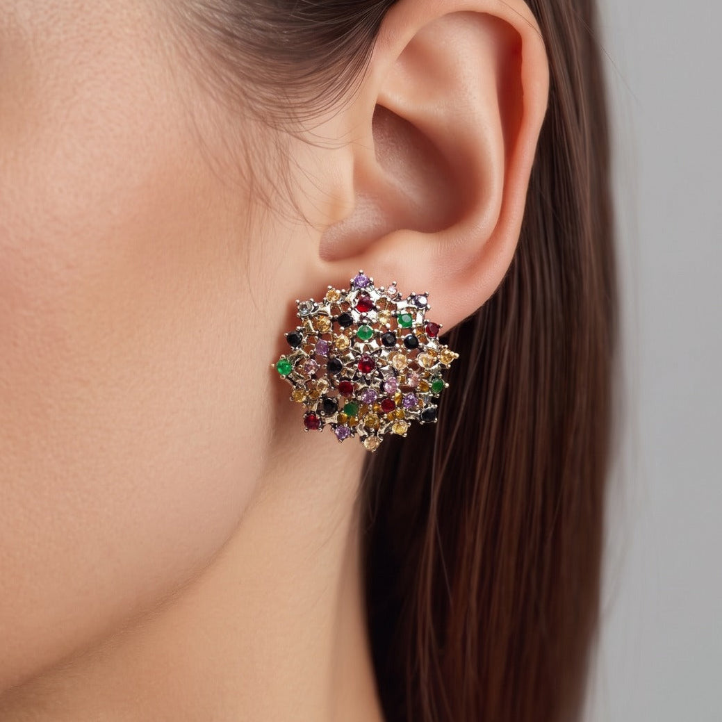 Luxury Design Gold Plated Crystal Stones Earrings For Girls/women