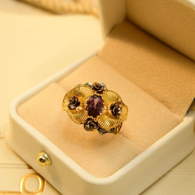 Dazzling Unique Design Gold Plated Ring For Girls/women