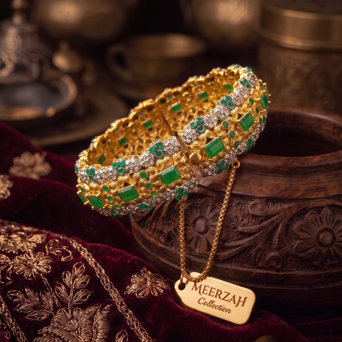 Dazzling Design Gold Plated Bangle Set for Girls/Women