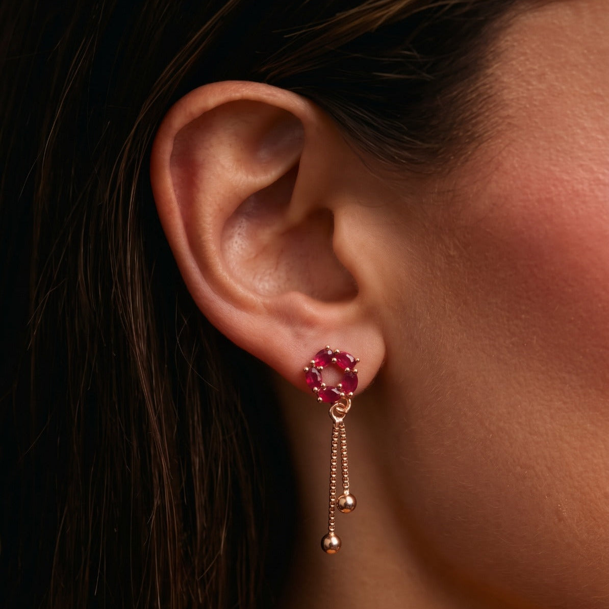 Luminous Design Gold Plated Crystal Stones Earring For Girls/women