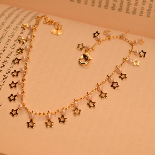 Luminous Design Gold Plated Anklet for Girls/Women