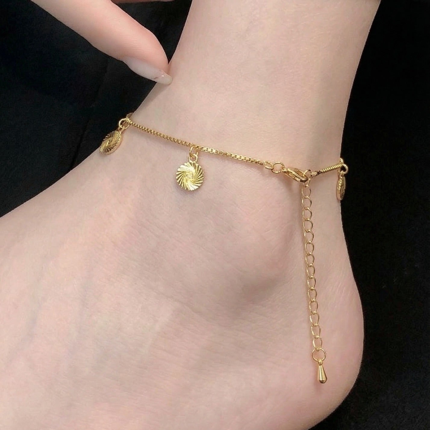 Beautiful Unique Coins Design Gold Plated Anklet for Girls/Women