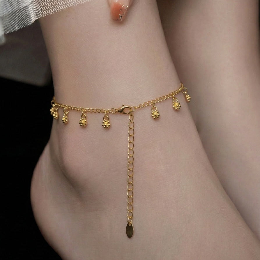 Sparkling Unique Design Gold Plated Anklet for Girls/Women