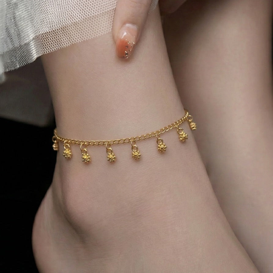 Sparkling Unique Design Gold Plated Anklet for Girls/Women