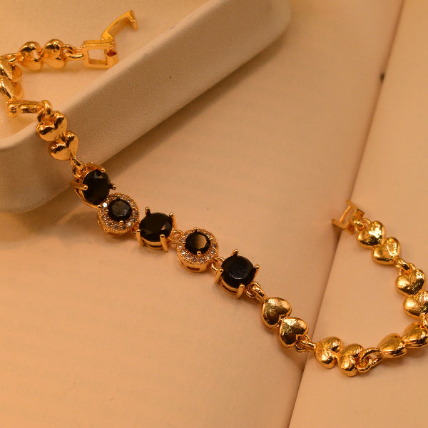 Fancy Unique Design Gold Plated Real Stones Bracelet for Girls/Women