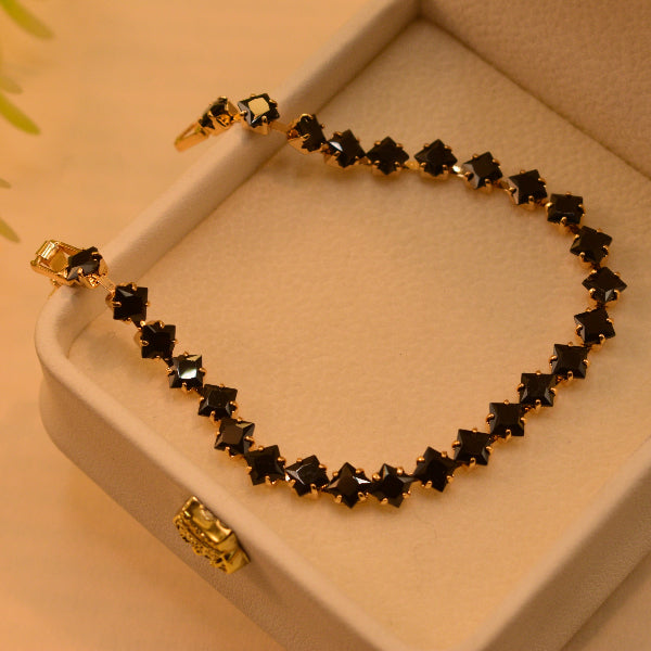 Elegant Unique Design Gold Plated Real Stones Bracelet for Girls/Women