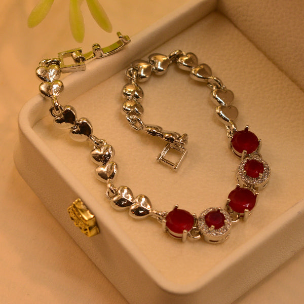 Luxury Unique Design Silver Plated Real Stones Bracelet for Girls/Women