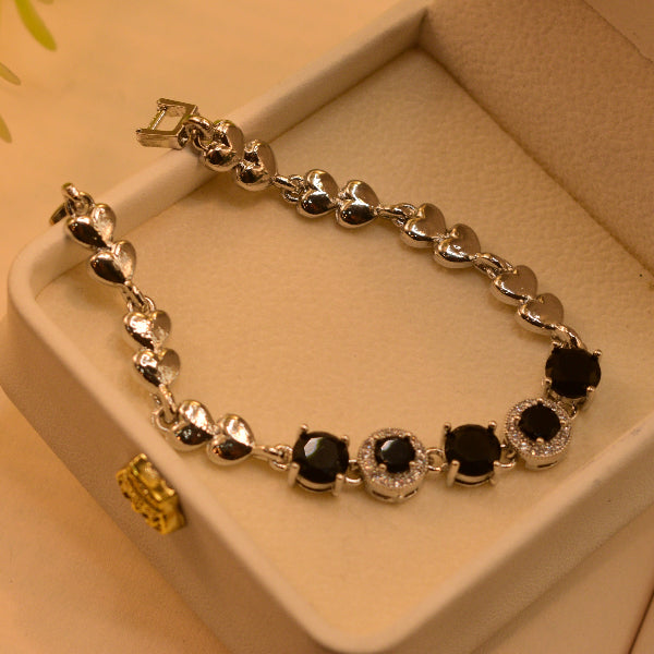 Luxury Unique Design Silver Plated Real Stones Bracelet for Girls/Women