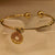 Elegant fancy Round Crystal Golden Bangle Bracelet for Girls/Women