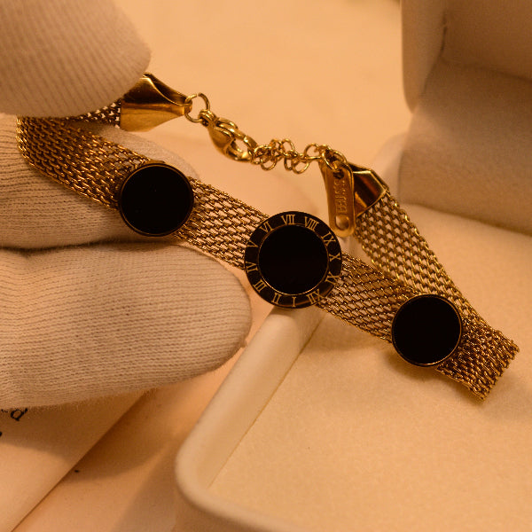 Gorgeous Unique Design Gold Plated Real Stones Bracelet for Girls/Women